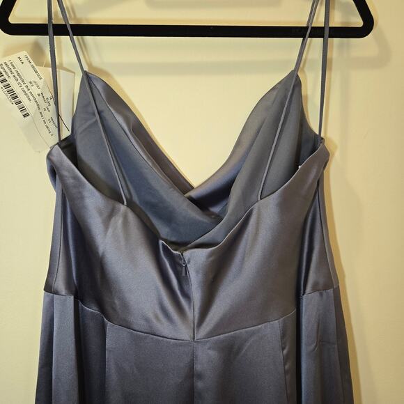 Amsale NWT Chloe Elegant Satin Evening Gown in Slate Size 14 - Picture 6 of 15